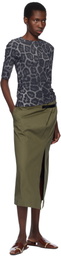 Stella McCartney Gray Leopard Print T-shirt