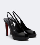 Christian Louboutin Lady Fanny patent leather slingback pumps