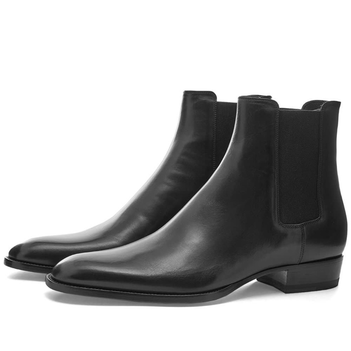 Photo: Saint Laurent Wyatt 30mm Leather Chelsea Boot