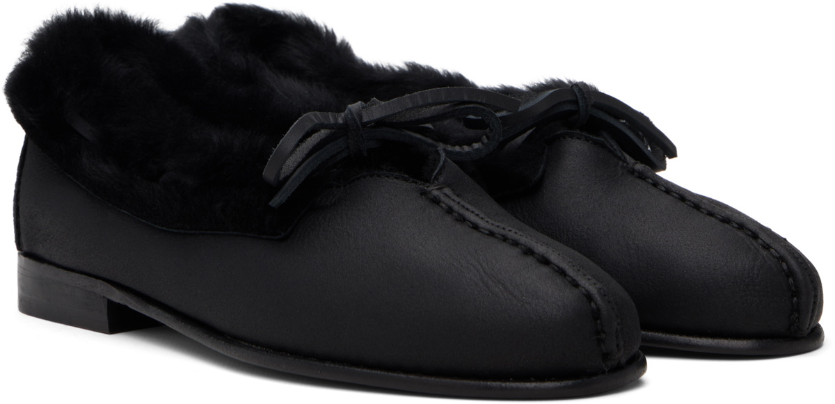 HEREU Black Tilla Shearling Loafers
