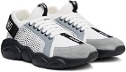Moschino White & Gray Teddy Strap Sneakers