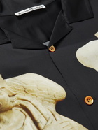 Acne Studios - Sandimono Camp-Collar Printed Embroidered Satin Shirt - Black
