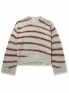 Acne Studios - Kwatta Striped Brushed-Knit Sweater - Gray