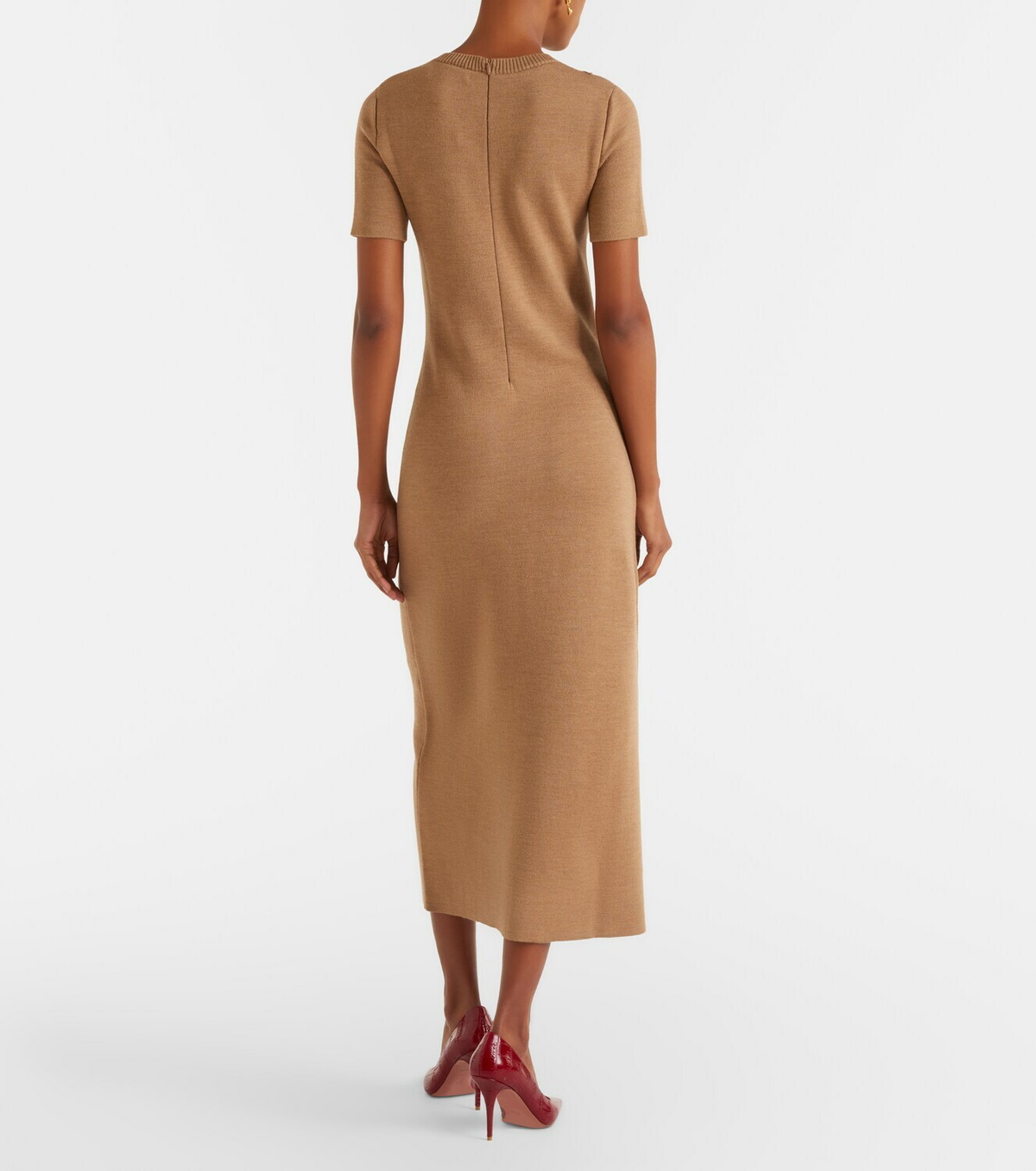 Oscar de la Renta Foxgloves wool-blend midi dress