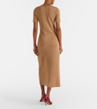 Oscar de la Renta Foxgloves wool-blend midi dress