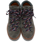 Moncler Grey Suede Peak Boots