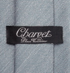 CHARVET - 7.5cm Herringbone Slub Silk and Linen-Blend Tie - Gray