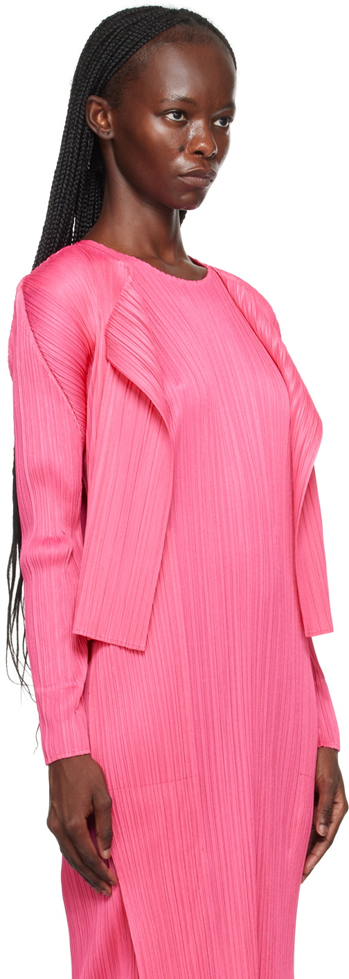 Pleats Please Issey Miyake Pink Monthly Colors July Cardigan