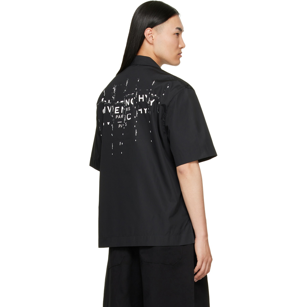 Givenchy Black Photographic Negative Print Poplin Shirt