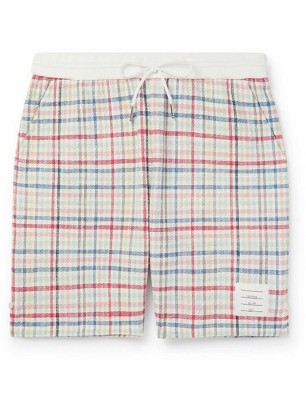 Photo: Thom Browne - Straight-Leg Logo-Appliquéd Cotton-Blend Tweed Drawstring Shorts - Multi