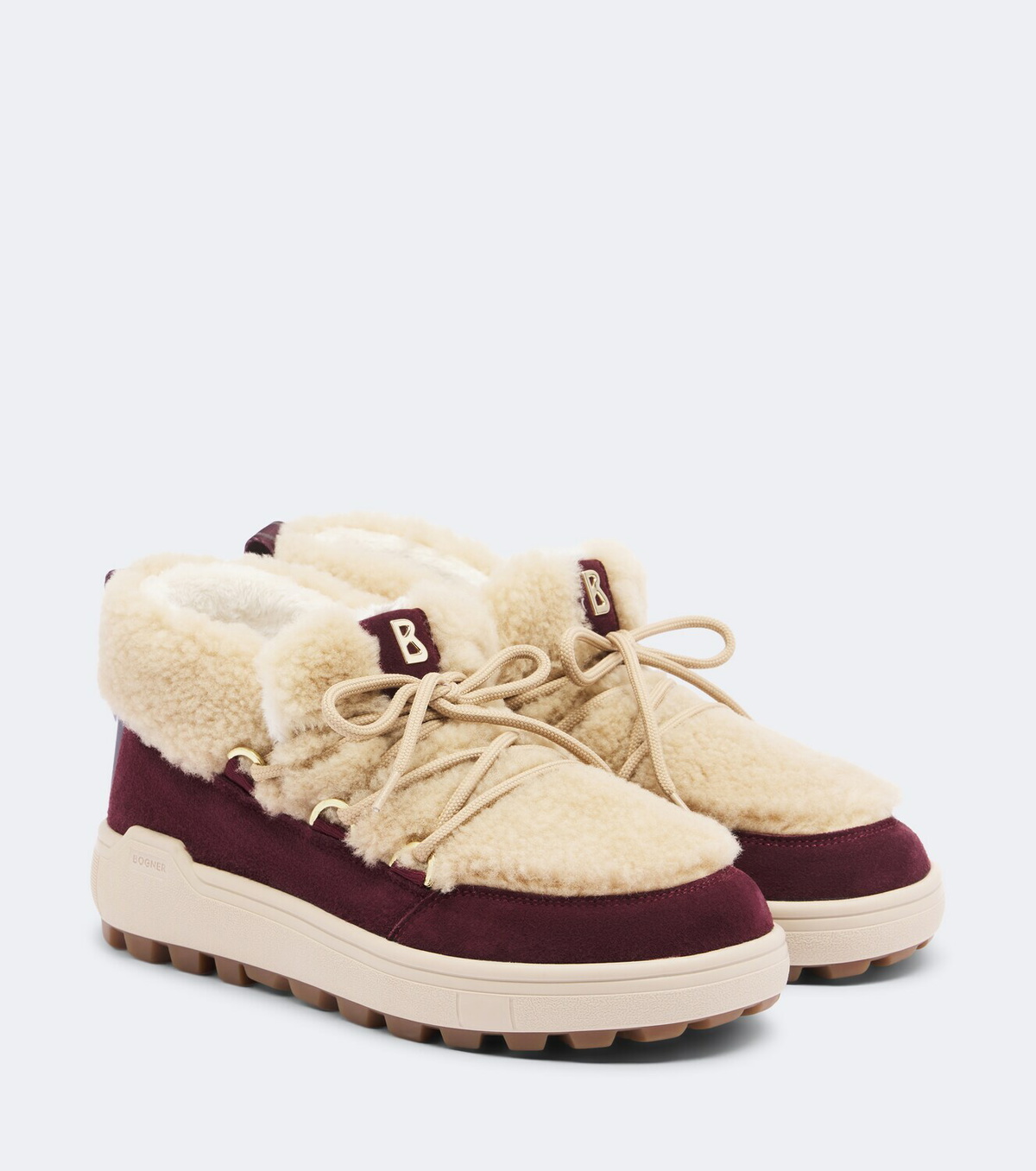 Bogner Chamonix suede and shearling snow boots