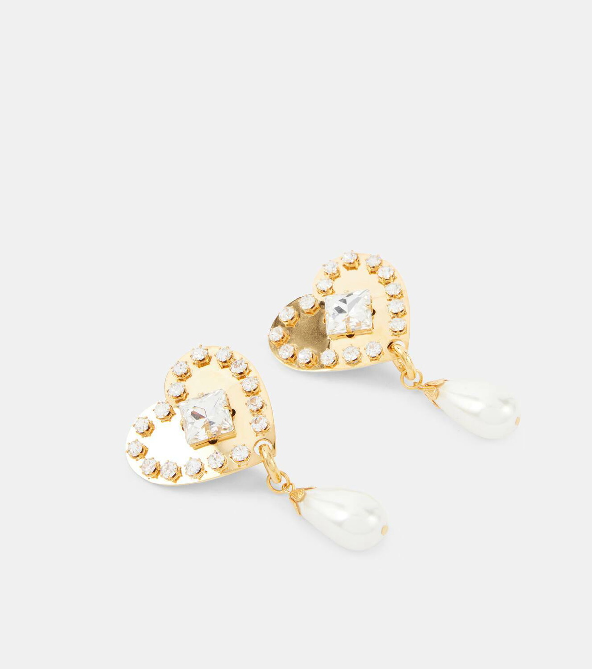 Alessandra Rich Embellished faux pearl clip on earrings Alessandra