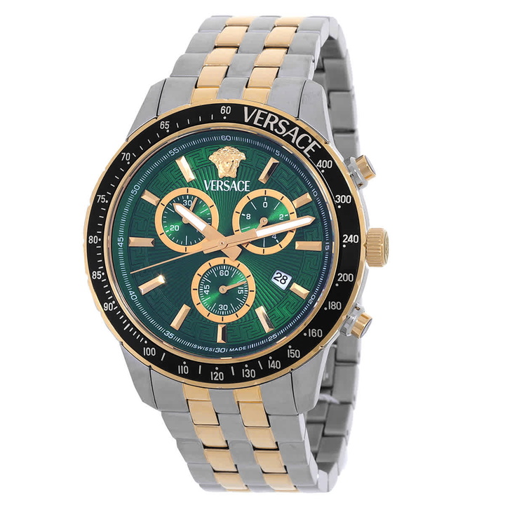 Photo: Versace Sport Chrono Quartz Green Dial Mens Watch VEZCA0524