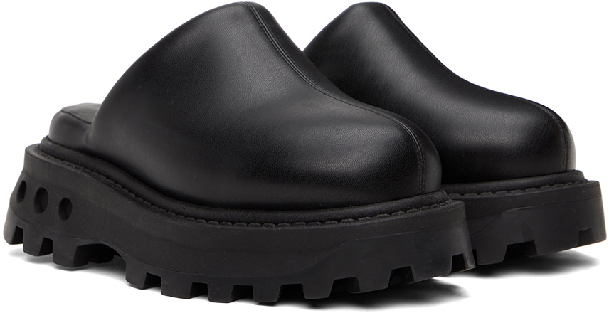 SIMONMILLER Black Grip Bubble Faux-Leather Clogs