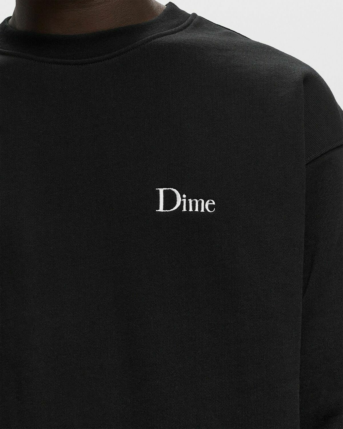 Dime MTL Classic Small Logo Crewneck Black Mens Sweatshirt