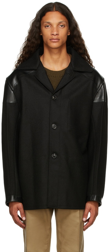 Photo: Maison Margiela Black Melton Wool Kaban Jacket