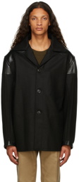 Maison Margiela Black Melton Wool Kaban Jacket