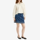 Bode Women's Embroidered Denim Skirt in Indigo