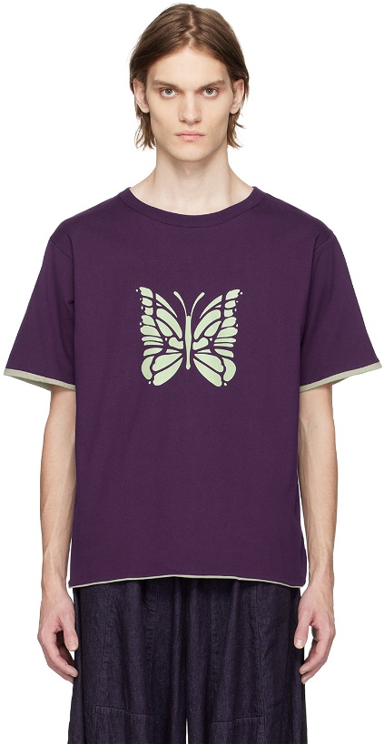 Photo: NEEDLES Purple Printed Reversible T-Shirt
