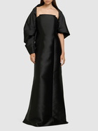 ALBERTA FERRETTI Square Neck Satin Long Dress