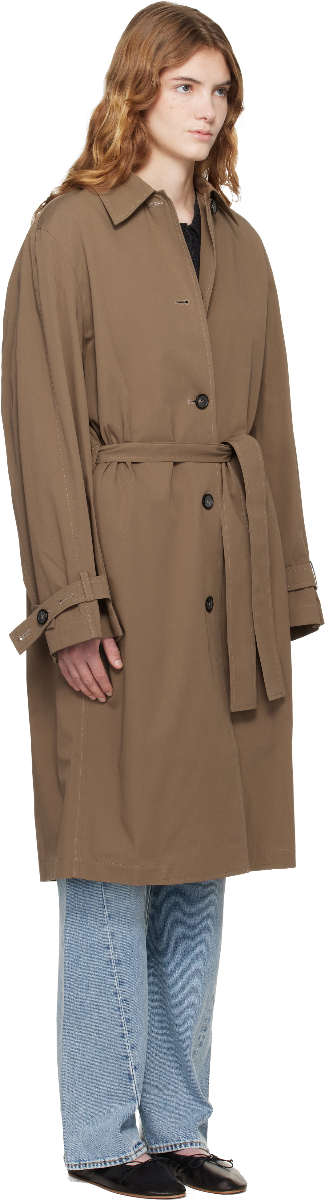 TOTEME Khaki Light Spring Trench Coat Toteme