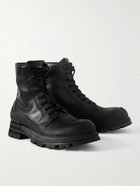 Alexander McQueen - Wander Rubber-Trimmed Leather Boots - Black