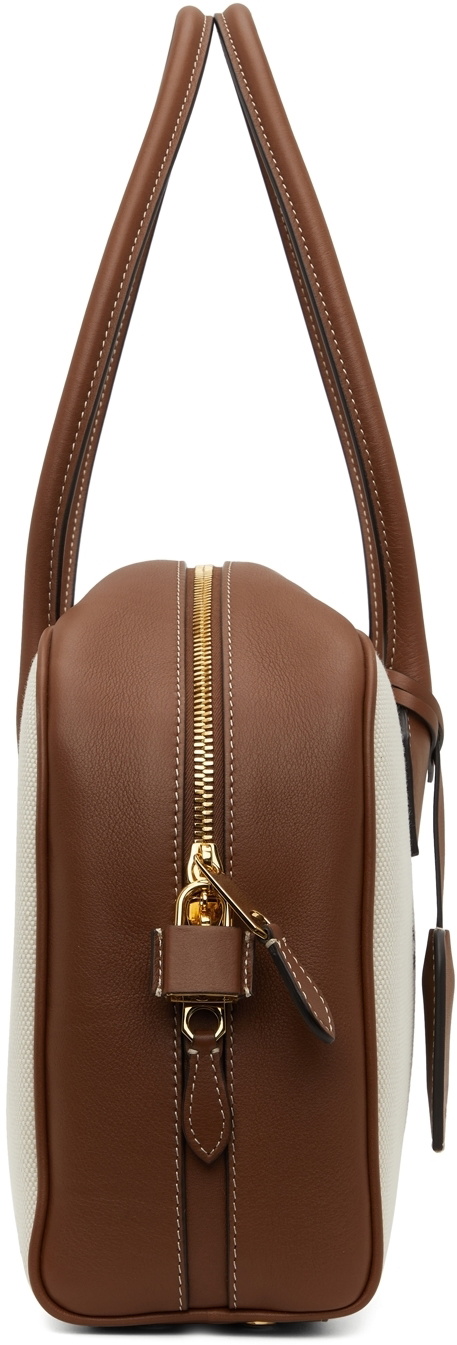 Burberry Cube Small Tb-monogram Leather Bowling Bag in Brown