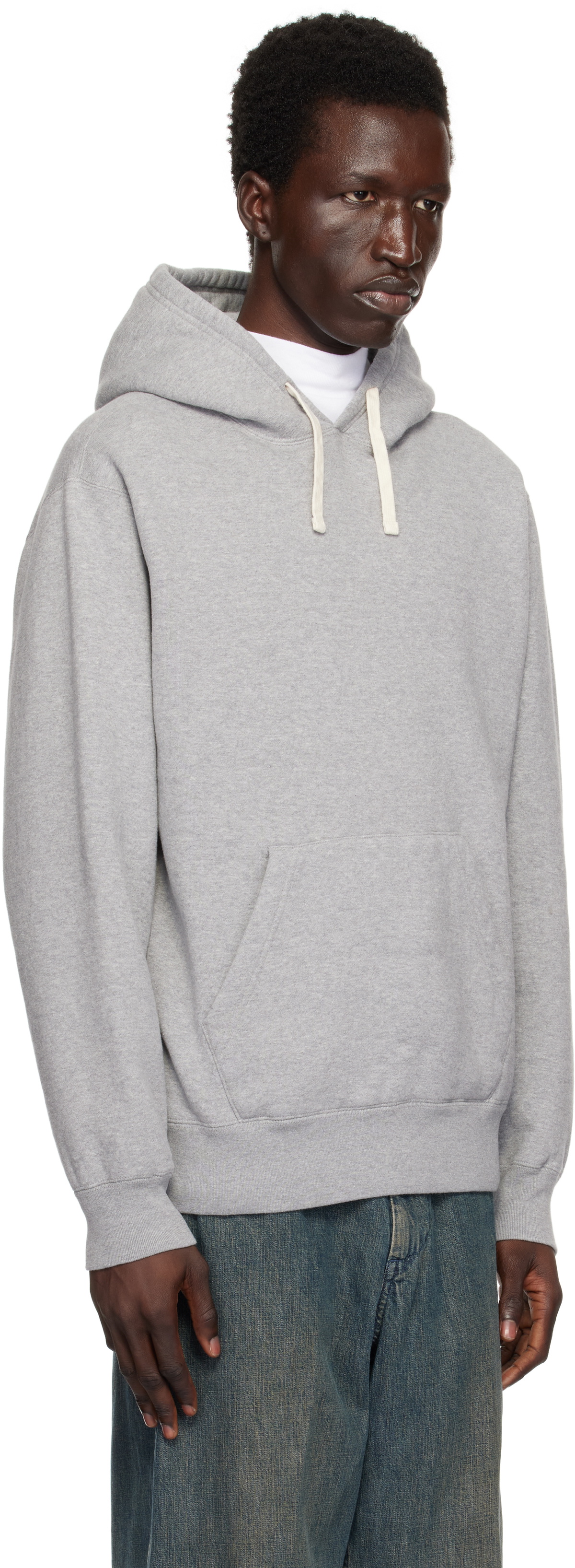 BEAMS PLUS Gray Sweat Pullover Raised Back Hoodie