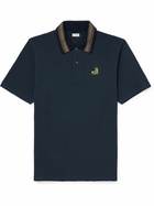 Loewe - Logo-Embroidered Cotton-Piqué Polo Shirt - Blue