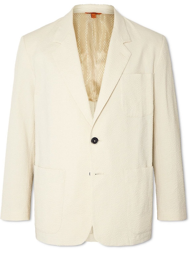 Photo: Barena - Unstructured Cotton-Blend Seersucker Suit Jacket - Neutrals