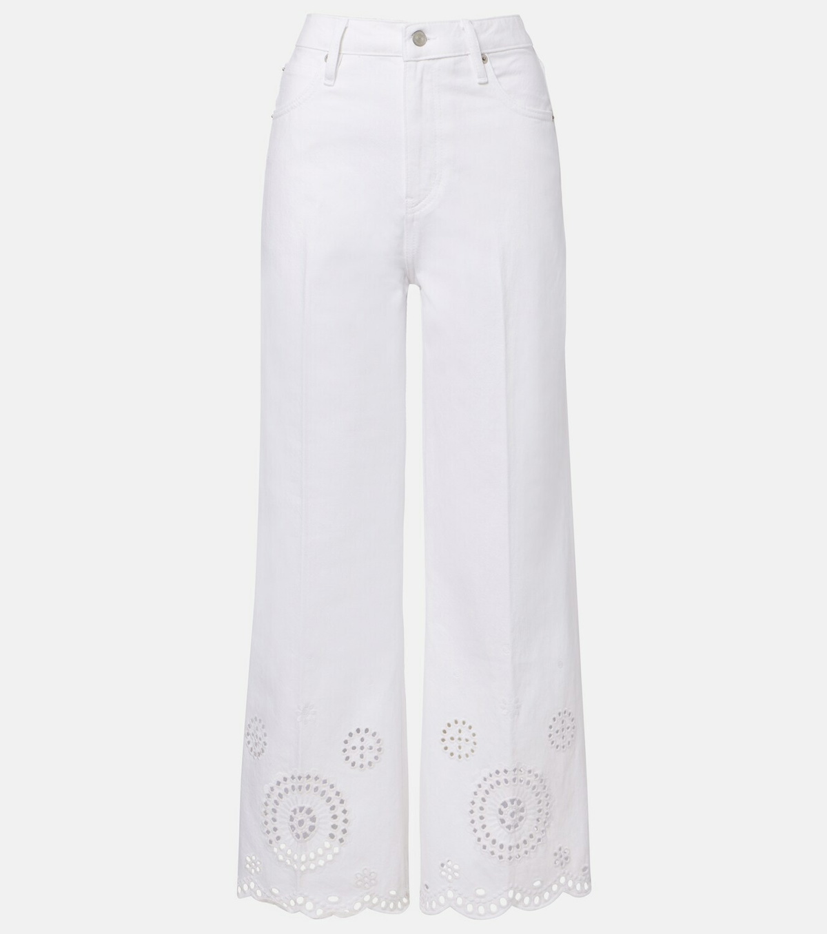 Frame The Eyelet embroidered flared jeans
