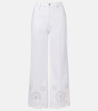 Frame The Eyelet embroidered flared jeans