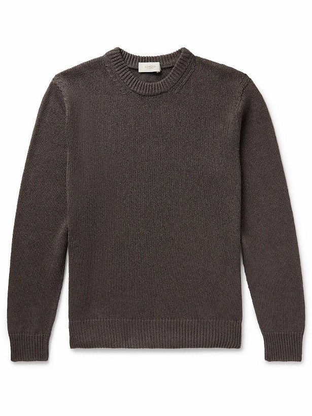 Photo: Agnona - Linen and Cotton-Blend Sweater - Gray