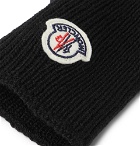 Moncler - Logo-Appliquéd Virgin Wool Gloves - Black