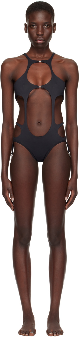 HELIOT EMIL Black Cascade One-Piece Swimsuit