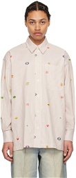 Kenzo Brown & Off-White Kenzo Paris Fruit Stickers Shirt