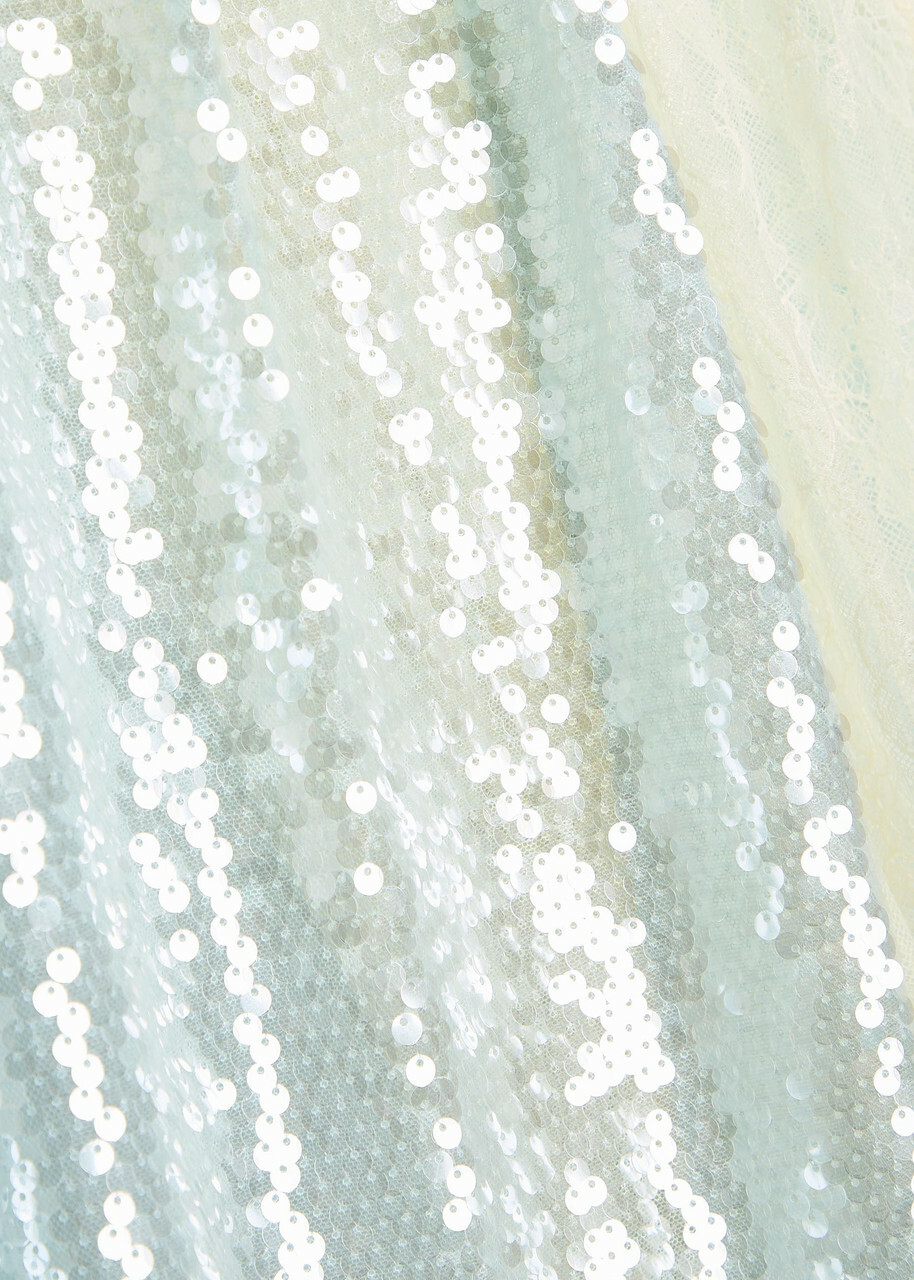 Roberta Einer Drama Sequin-embellished Stretch-mesh Maxi Dress Silver