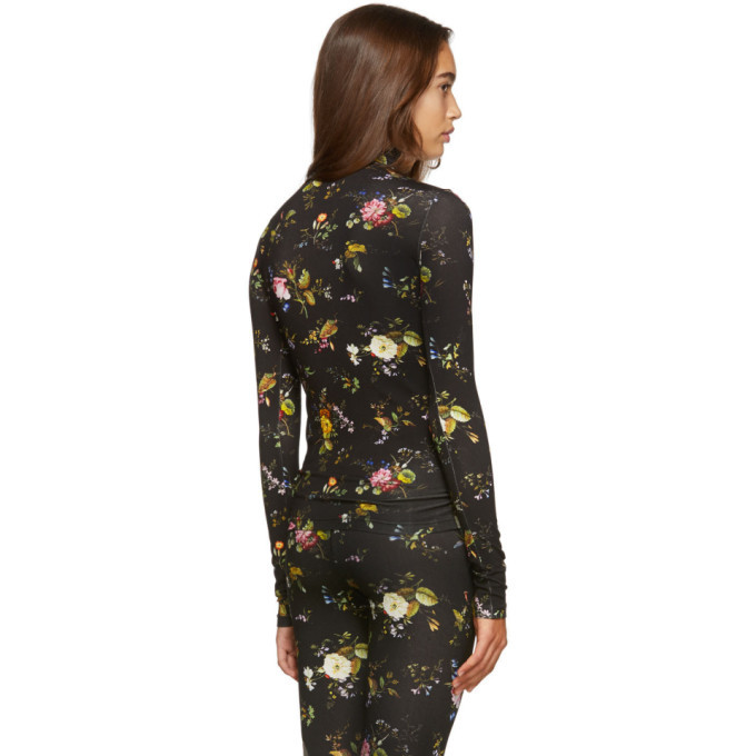 R13 Black Floral Turtleneck R13