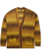 MCQ - Grow Up Logo-Appliquéd Striped Knitted Cardigan - Yellow