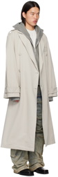 Entire Studios Gray Double Breasted Trench Coat