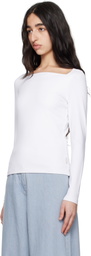 REMAIN Birger Christensen White Long Sleeve Jersey Top