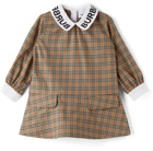 Burberry Baby Beige Check Logo Collar Alicia Dress