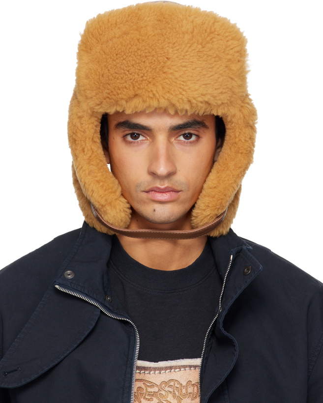 Photo: Acne Studios Brown Shearling Aviator Hat