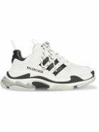Balenciaga - adidas Triple S Leather and Mesh Sneakers - White