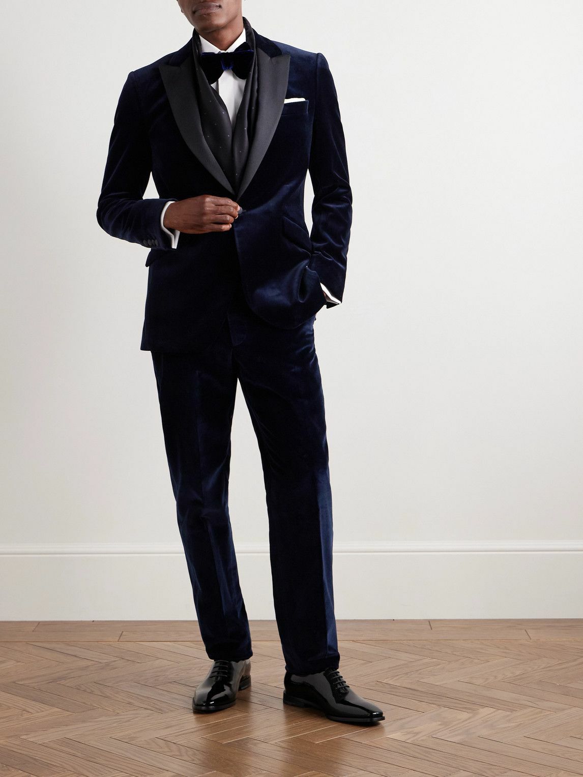 Richard James - Chapman Straight-Leg Cotton-Velour Trousers - Blue