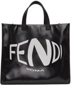 Fendi Black Fish-Eye Logo Tote