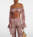 Bananhot Elma off-shoulder paisley crop top