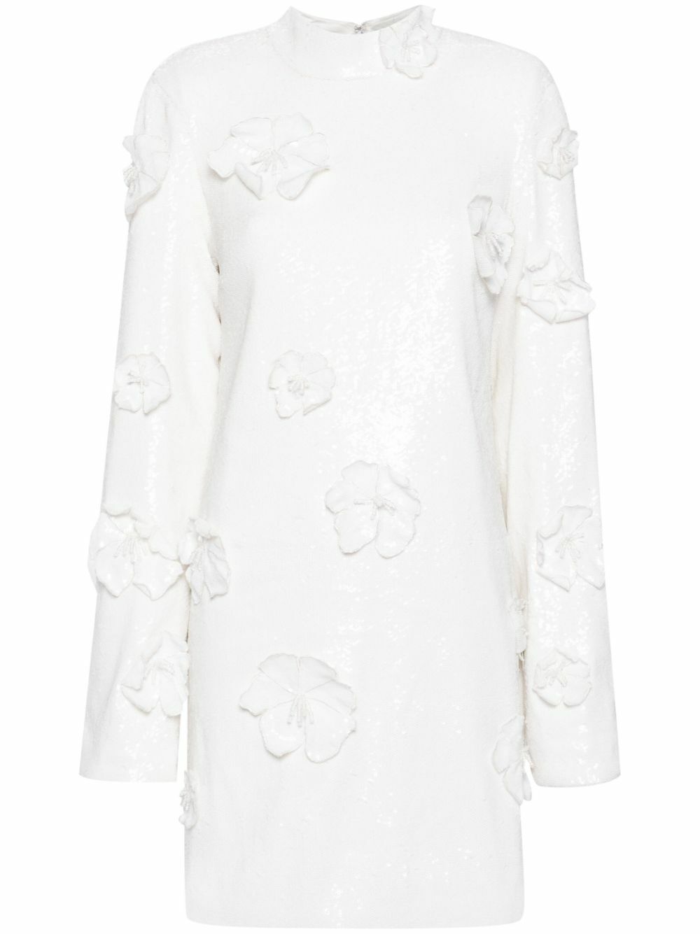 navy blue dress for baby girl ROTATE BIRGER CHRISTENSEN White Floral-Appliqué Dress ROTATE Birger  Christensen