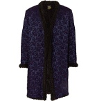 Needles - Faux Fur-Lined Wool-Blend Jacquard Coat - Purple