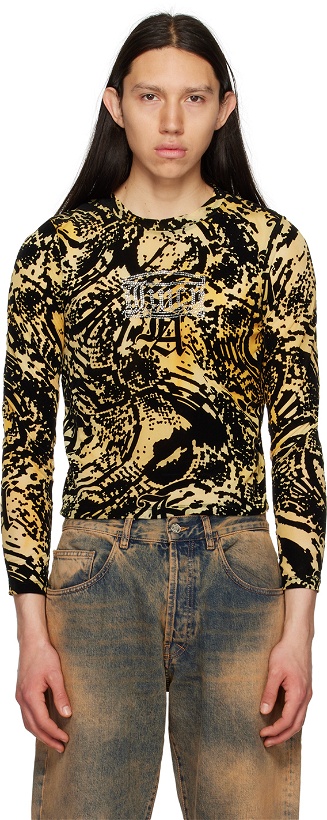Photo: Aries Yellow Juicy Couture Edition Graphic Long Sleeve T-Shirt